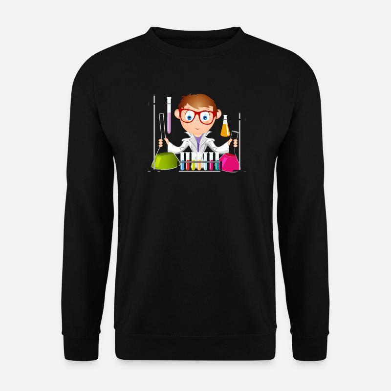 Ein junger Mann als Wissenschaftler im Labor - Unisex Pullover - Schwarz