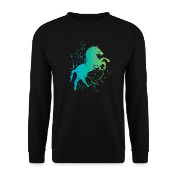 Horse illustration explosion art icon icon - Unisex Sweatshirt - black - Front - Alina (178cm) & Michal (187cm)