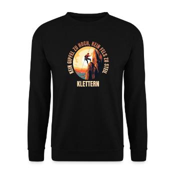 Kein Gipfel zu hoch, kein Fels zu steil - Unisex Pullover - Schwarz - Vorne - Alina (178cm) & Michal (187cm)