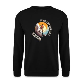 Die Welt von oben sehen - Unisex Pullover - Schwarz - Vorne - Alina (178cm) & Michal (187cm)