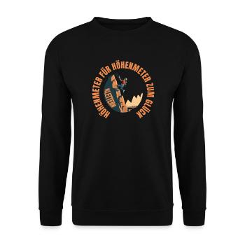 Höhenmeter für Höhenmeter zum Glück - Unisex Pullover - Schwarz - Vorne - Alina (178cm) & Michal (187cm)