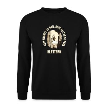 Dem Himmel so nah, dem Alltag so fern - Unisex Pullover - Schwarz - Vorne - Alina (178cm) & Michal (187cm)