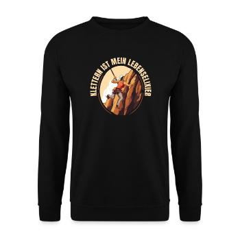 Klettern ist mein Lebenselixier - Unisex Pullover - Schwarz - Vorne - Alina (178cm) & Michal (187cm)