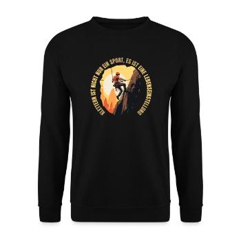 Klettern ist nicht nur ein Sport - Unisex Pullover - Schwarz - Vorne - Alina (178cm) & Michal (187cm)
