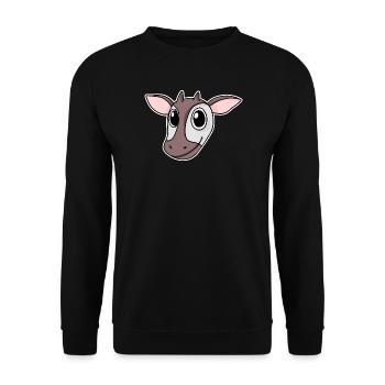 Okapi Forest Giraffe Head Motif Animal - Unisex Sweatshirt - black - Front - Alina (178cm) & Michal (187cm)