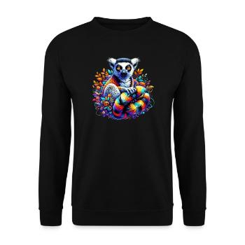 Lemur - Unisex Sweatshirt - black - Front - Alina (178cm) & Michal (187cm)