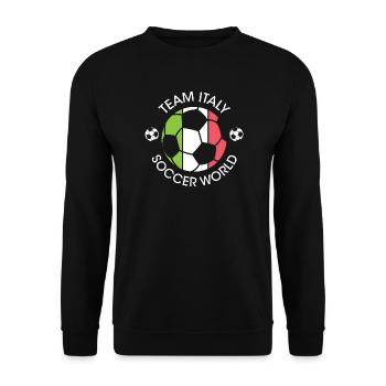 Team Italien Fußball Meisterschaft Turnier Logo - Unisex Pullover - Schwarz - Vorne - Alina (178cm) & Michal (187cm)
