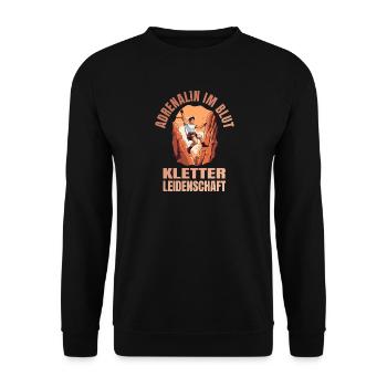 Adrenalin im Blut - Unisex Pullover - Schwarz - Vorne - Alina (178cm) & Michal (187cm)