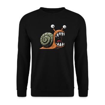 Snail with large teeth - Unisex Sweatshirt - black - Front - Alina (178cm) & Michal (187cm)