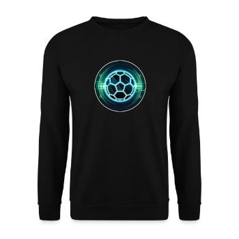 Futuristic Neon Football Logo - Unisex Sweatshirt - black - Front - Alina (178cm) & Michal (187cm)