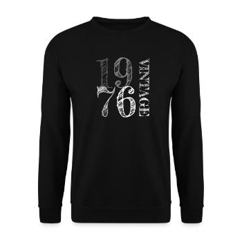 Vintage 1976 - Unisex Pullover - Schwarz - Vorne - Alina (178cm) & Michal (187cm)