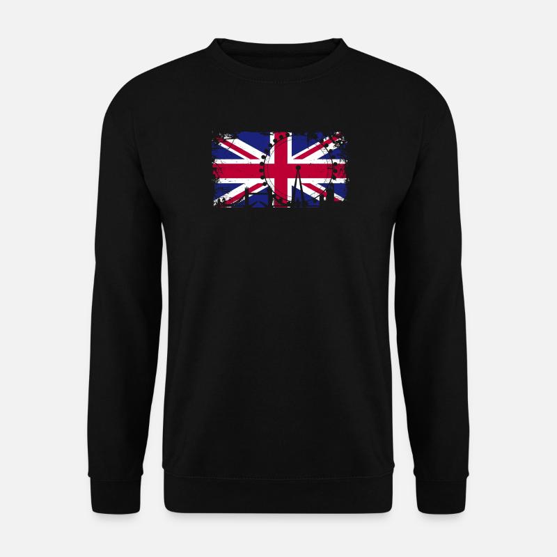 London Skyline Clock on Union Jack - Unisex Sweatshirt - black