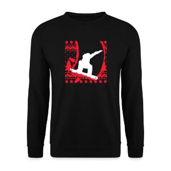 Wintersaison Schifahrer Schifahren Wintersport - Unisex Pullover - Schwarz - Vorne - Alina (178cm) & Michal (187cm)