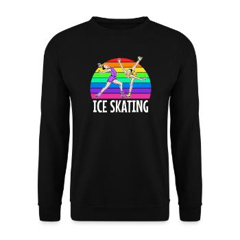 Eislaufen Eishockey Snowboard Wintersport Eis - Unisex Pullover - Schwarz - Vorne - Alina (178cm) & Michal (187cm)