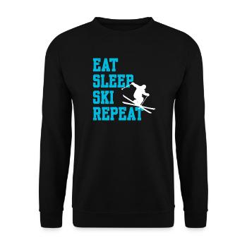 Schifahren Statement Schispringen Wintersport Kalt - Unisex Pullover - Schwarz - Vorne - Alina (178cm) & Michal (187cm)