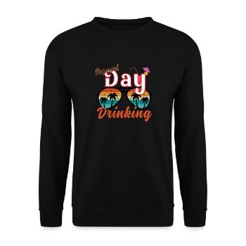 Day Drinking Palm Print - Unisex Pullover - Schwarz - Vorne - Alina (178cm) & Michal (187cm)