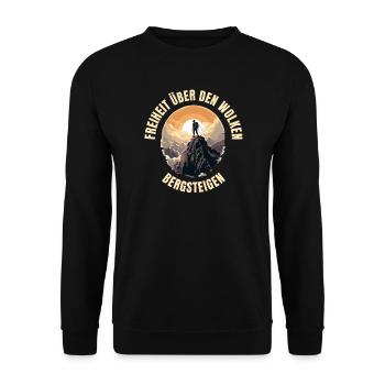 Freiheit über den Wolken - Unisex Pullover - Schwarz - Vorne - Alina (178cm) & Michal (187cm)