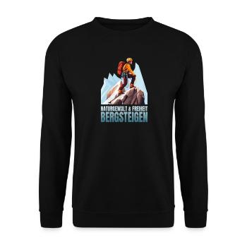 Naturgewalt Freiheit - Unisex Pullover - Schwarz - Vorne - Alina (178cm) & Michal (187cm)