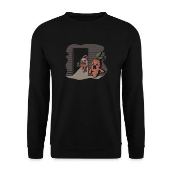 lapin tueur en série de carottes - Sweat-shirt Unisexe - noir - Devant - Alina (178cm) & Michal (187cm)