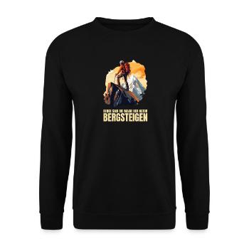 Berge sind die Magie der Natur - Unisex Pullover - Schwarz - Vorne - Alina (178cm) & Michal (187cm)
