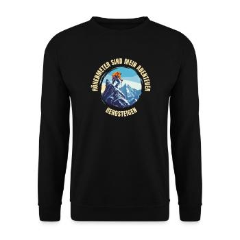 Höhenmeter sind mein Abenteuer - Unisex Pullover - Schwarz - Vorne - Alina (178cm) & Michal (187cm)