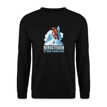 Bergsteigen ist mein Lebenselixier - Unisex Pullover - Schwarz - Vorne - Alina (178cm) & Michal (187cm)