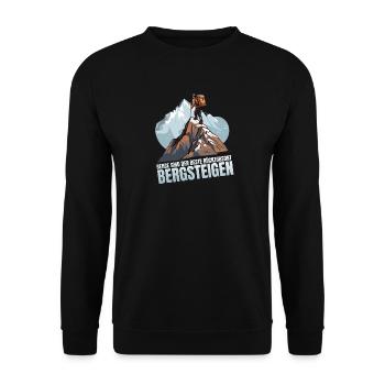 Berge sind der beste Rückzugsort - Unisex Pullover - Schwarz - Vorne - Alina (178cm) & Michal (187cm)