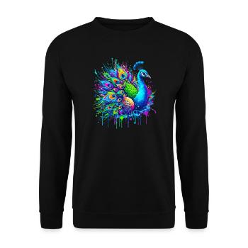 Peacock - Unisex Sweatshirt - black - Front - Alina (178cm) & Michal (187cm)