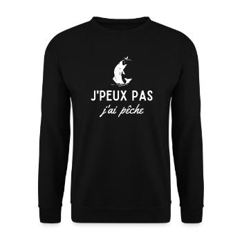 Ich kann nicht, ich habe gefischt - Unisex Pullover - Schwarz - Vorne - Alina (178cm) & Michal (187cm)