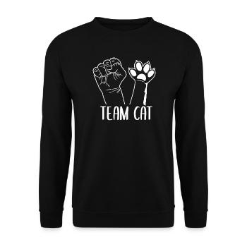 Team Cat - Unisex Pullover - Schwarz - Vorne - Alina (178cm) & Michal (187cm)