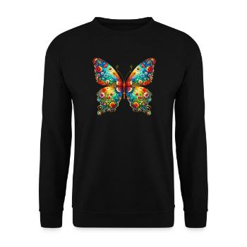 Butterfly - Unisex Sweatshirt - black - Front - Alina (178cm) & Michal (187cm)