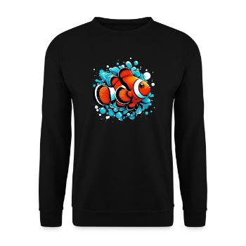 Clownfisch - Unisex Pullover - Schwarz - Vorne - Alina (178cm) & Michal (187cm)