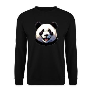 Panda - Unisex Pullover - Schwarz - Vorne - Alina (178cm) & Michal (187cm)