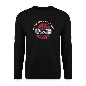 Emblème du Guerrier au Cœur Viking - Sweat-shirt Unisexe - noir - Devant - Alina (178cm) & Michal (187cm)