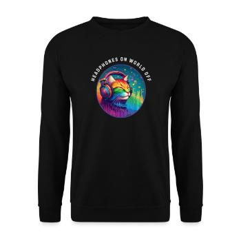 LGBT. Casque sur le monde éteint - Sweat-shirt Unisexe - noir - Devant - Alina (178cm) & Michal (187cm)