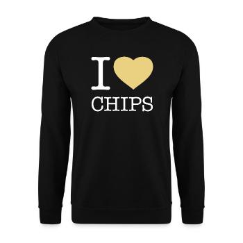 J’ADORE LES CHIPS - Sweat-shirt Unisexe - noir - Devant - Alina (178cm) & Michal (187cm)