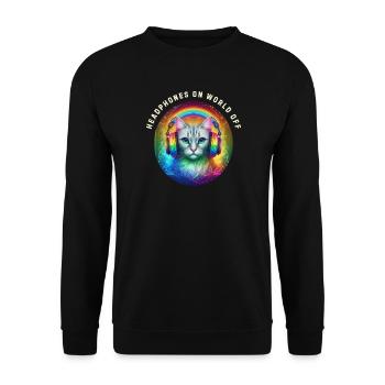 LGBT. Casque sur le monde éteint - Sweat-shirt Unisexe - noir - Devant - Alina (178cm) & Michal (187cm)