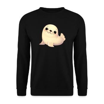 Seal - Unisex Sweatshirt - black - Front - Alina (178cm) & Michal (187cm)