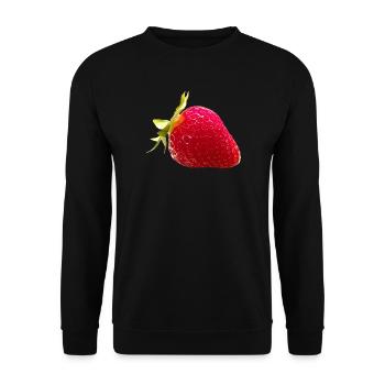 ERDBEERE als FRUCHTKUNST - Unisex Pullover - Schwarz - Vorne - Alina (178cm) & Michal (187cm)
