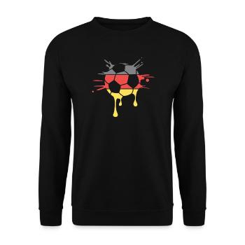 Soccer Germany Drop Team Ball Logo - Unisex Sweatshirt - black - Front - Alina (178cm) & Michal (187cm)