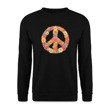 Fleure love and peace - Unisex Sweatshirt - black - Front - Alina (178cm) & Michal (187cm)