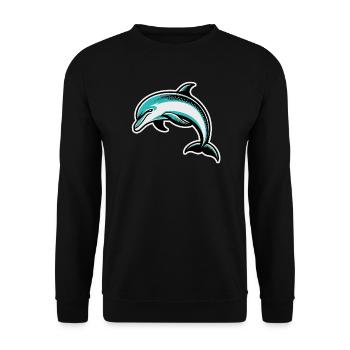 Dolphin - Unisex Sweatshirt - black - Front - Alina (178cm) & Michal (187cm)
