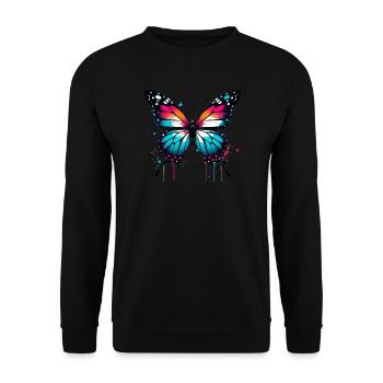 Butterfly - Unisex Sweatshirt - black - Front - Alina (178cm) & Michal (187cm)