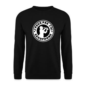 Ich kann kein Saxophon haben - Unisex Pullover - Schwarz - Vorne - Alina (178cm) & Michal (187cm)