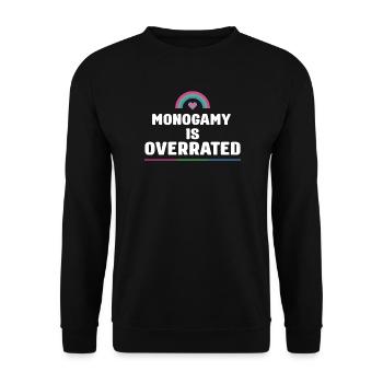 LGBTQ Pride Month - Monogamy is Overrated - Unisex Sweatshirt - black - Front - Alina (178cm) & Michal (187cm)