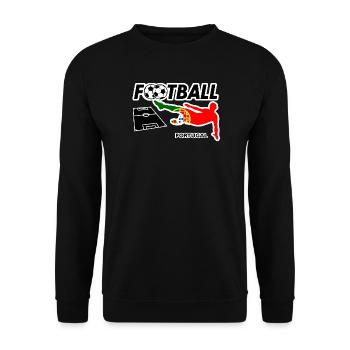 Football fever Portugal - Unisex Sweatshirt - black - Front - Alina (178cm) & Michal (187cm)