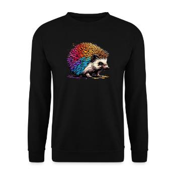 Hedgehog - Unisex Sweatshirt - black - Front - Alina (178cm) & Michal (187cm)