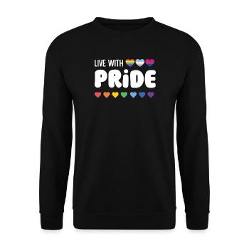 LGBTQ Pride Month - Live with Pride - Unisex Sweatshirt - black - Front - Alina (178cm) & Michal (187cm)