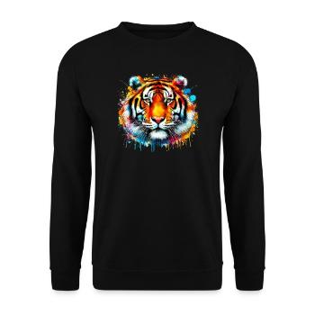 Tiger - Unisex Sweatshirt - black - Front - Alina (178cm) & Michal (187cm)
