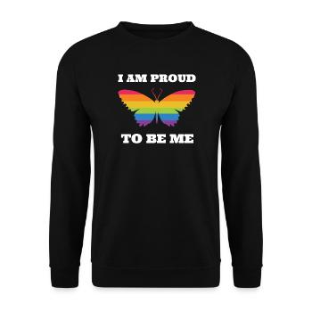 LGBTQ Pride Month - Ich bin stolz darauf, ich zu sein - Unisex Pullover - Schwarz - Vorne - Alina (178cm) & Michal (187cm)